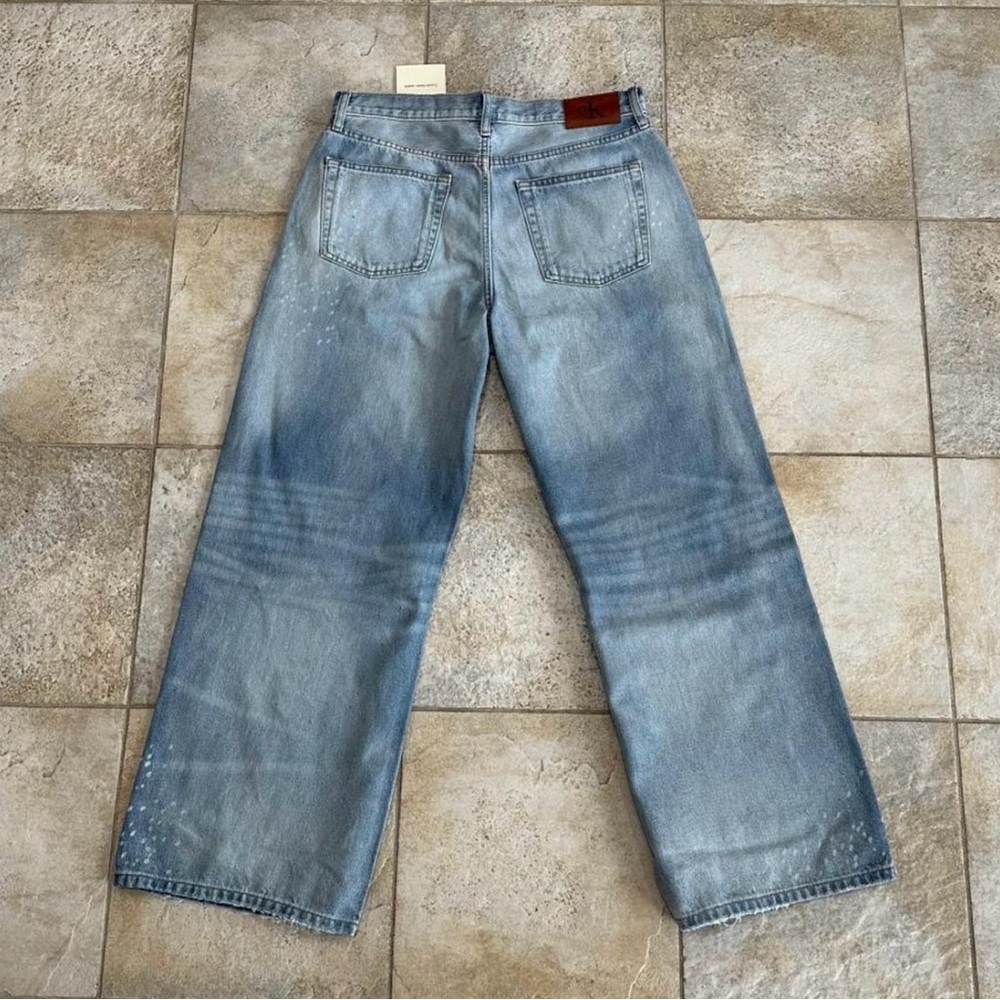 Calvin Klein wide leg light blue jeans